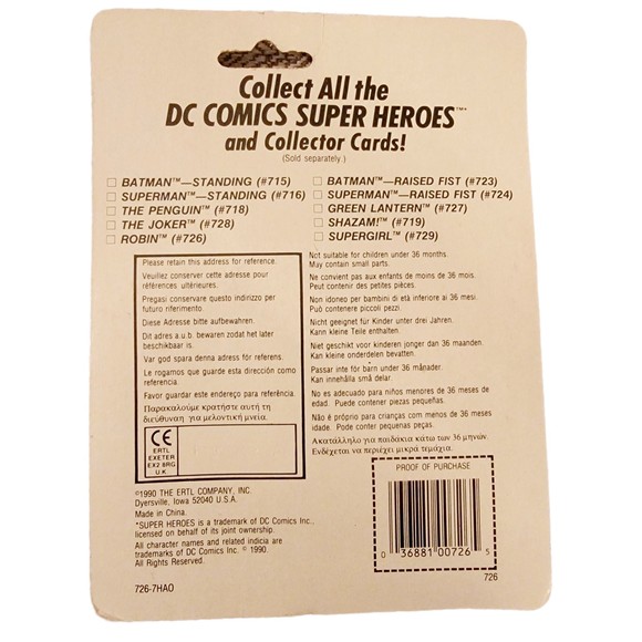 Detective Comics Super Heros Collector Cards Robin Die Cast Metal Action Figures - Picture 2 of 3